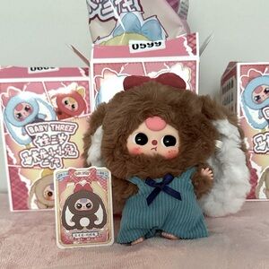 🍭 BABY THREE 🍭Macaron. Collectable pendant movable eyes,swap able face/clothes